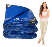 LDQBF Telo Multiuso Resistente,6x12m 460g/m² pvc teloni Antipioggia Antivento Antistrappo Impermeabile occhiellato ombreggiante per gazebo piscina campeggio mobili giardino blu