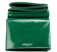 LDQBF Telone in impermeabile,3.5x4m 420g/m² pvc telone con occhielli rinforzati per mobili,multiuso per Mobili,Legna,Campeggio,Bici,Telo Coprimoto verde