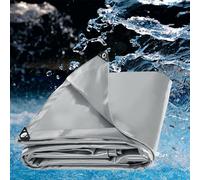 LDQBF Telone Occhiellato, 2.5x15.5m 520g/m² pvc telone per Esterno in Rinforzato con Occhielli Copertura occhiellato ombreggiante per gazebo piscina campeggio mobili giardino grigio