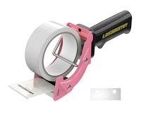 LDS Industry Pistola dispenser per nastro da imballaggio a sostituzione rapida, con nastro e lama extra, 50 mm, leggera, ergonomica, industriale, portatile, resistente, per cartoni, imballaggi e