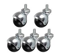 LDTTYRC Ruote girevoli a Sfera da 2" con Freni, Ruote girevoli per mobili in Nylon, Ruote girevoli da 1,5", capacità di carico di 120 kg, bullone M8/M10, per Sedia da Ufficio, Set da 5