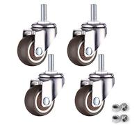 LDTTYRC Ruote girevoli con Stelo, Confezione da 4, Ruote girevoli a 360°, Ruote mobili in Gomma TPE, Ruote girevoli per carrelli, con Stelo filettato, Ruote girevoli per Piccoli mobili, Senza Rumore