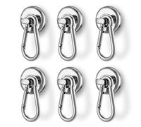 LDUDU Ganci magnetici da 22.6kg calamite potenti magneti neodimio calamite frigorifero gancio magnetico rotante a moschettone per armadietti da cucina e bagno 6 pezzi