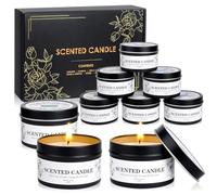 LDUMODUW Candele Profumate, 9 × 2.5 Oz, Durata 180 Ore, Cera di Soia, Set Candele Profumate Piccole Offerta Natalizie, Confezione Regalo per Donne Uomini