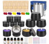LDUMODUW crea il tuo set di candele, set per candele fai da te per adulti, crea il tuo set di candele profumate, regali di Natale con cera d'api da 625 g, 10 barattoli di candela, blocchi colorati