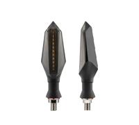 LDUTIU Luce di Svolta A LED Universale per Moto da 12 V La Lampada Direzione Diurna Scorre Come L'acqua Direzione(Red And Blue)
