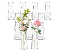 LDXDRU 12 piccoli vasi in vetro per decorazione da tavolo, piccoli vasi di nozze, mini vasi in vetro, per matrimoni, feste, tavolo da pranzo, decorazione da tavolo