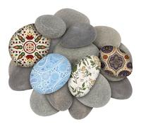 LDXDRU 20 pietre piatte da dipingere, 5-8 cm, piatte, grandi ciottoli, per fai da te, pietre decorative naturali, ciottoli da spiaggia, ciottoli per mandala, giardino, vasi da fiori e acquari
