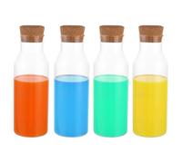 LDXDRU 4 confezioni da 1200 ml, dispenser per detersivi in vetro con coperchio, ermetico, contenitore per detersivo, organizer per bucato, detersivo liquido