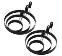 LDXDRU 6 stampi per uova fritte neri per la padella 9 cm, 15 cm, 20 cm, in acciaio inox, per uova fritte, frittelle, omelette e molto altro ancora