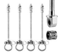 LDXDRU Set di 4 ganci per altalena, M10 x 180 mm, ganci da soffitto per carichi pesanti, 253 mm, ganci per altalena, grilli e bulloni, ganci filettati, ganci per amaca di fissaggio, fino a 650 kg