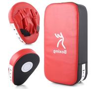 LDXDRU Set di guanti da boxe e kick pack, guantoni da boxe, cuscinetti thailandesi per karate, kickboxing, arti marziali, UFC, allenamento MMA, 1 tappetino per calci e 2 guanti da boxe, rosso