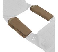 LDZDGD Coppia di Spalline Imbottite Mimetiche per Gilet Tattico, Protezioni Allargate per Distribuire Il Peso sulle Spalle, con Fasce Elastiche per Gestione Cavi(Brown)