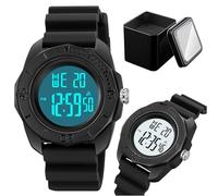 LDZDGD Orologio Digitale Multifunzione da Uomo, Sportivo e Resistente, Impermeabile 50M con Ora, Giorno, Data, Sveglia, Timer e Retroilluminazione(Black 2)