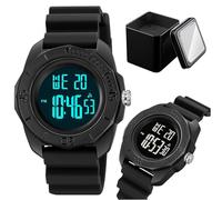 LDZDGD Orologio Digitale Multifunzione da Uomo, Sportivo e Resistente, Impermeabile 50M con Ora, Giorno, Data, Sveglia, Timer e Retroilluminazione(Black 1)
