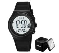LDZDGD Orologio Digitale Tattico da Uomo, Orologio Militare Sportivo Impermeabile 50M con Allarme, Timer, Retroilluminazione, Doppio Fuso Orario(Black)