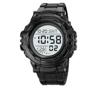 LDZDGD Orologio Sportivo Digitale da Uomo Impermeabile 50M, Quadrante Grande, Stile Tattico con Sveglia, Cronometro, Timer, Doppio Orario, Retroilluminazione EL(BlackA)