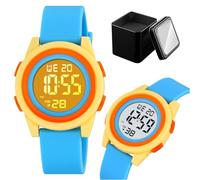 LDZDGD Orologio Sportivo Digitale Giovani, Impermeabile 50M con Cronometro, Sveglia, Calendario, Retroilluminazione EL, Cinturino in Silicone Morbido, Perfetto per Scuola o Gioco(Yellow)