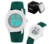 LDZDGD Orologio Sportivo Digitale per Uomo Donna Bambino Orologio Impermeabile con Cronometro Allarme Retroilluminazione Cinturino in Silicone per Corsa Escursioni Uso Quotidiano(Green)