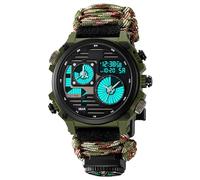 LDZDGD Orologio Sportivo Digitale Tattico da Uomo, 4 Fusi Orari, Cronometro, Sveglia, Retroilluminazione EL, Orologio da Esterno Impermeabile 50M(Camo)