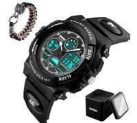 LDZDGD Orologio Tattico Digitale Impermeabile 50M, Sportivo Antiurto con Cronometro, Retroilluminazione, Allarme, Doppio Fuso Orario, per Allenamento e Escursionismo(Black camo)