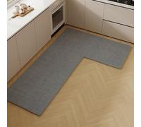 LDZDGD Set Tappeti Cucina a L, Tappetini Antifatica Imbottiti con Fondo Antiscivolo, Spessore 4 mm, Facile da Pulire, Idrorepellente per Cucina ad Angolo, Lavanderia, Ingresso(Color 3 R,140 X 200CM)
