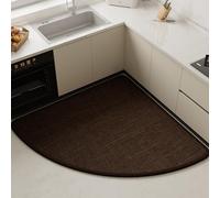 LDZDGD Tappeto da Cucina Angolare Curvo per Area a L, Tappeto Antifatica Imbottito a Forma di Ventaglio, Antiscivolo, Assorbente e Lavabile(Color 2,100 X 100CM)