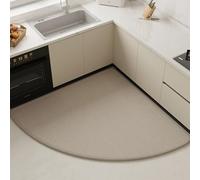 LDZDGD Tappeto da Cucina Angolare Curvo per Area a L, Tappeto Antifatica Imbottito a Forma di Ventaglio, Antiscivolo, Assorbente e Lavabile(Color 4,60 X 60CM)