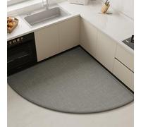 LDZDGD Tappeto da Cucina Angolare Curvo per Area a L, Tappeto Antifatica Imbottito a Forma di Ventaglio, Antiscivolo, Assorbente e Lavabile(Color 3,100 X 100CM)