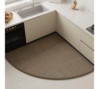 LDZDGD Tappeto da Cucina Angolare Curvo per Area a L, Tappeto Antifatica Imbottito a Forma di Ventaglio, Antiscivolo, Assorbente e Lavabile(Color 5,60 X 60CM)