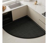 LDZDGD Tappeto da Cucina Angolare Curvo per Area a L, Tappeto Antifatica Imbottito a Forma di Ventaglio, Antiscivolo, Assorbente e Lavabile(Color 1,60 X 60CM)