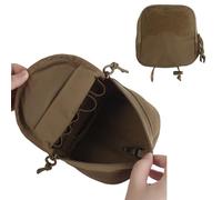 LDZDGD Tasca Tattica Molle Multiuso, Pouch Admin Quadrata con Doppia Zip e Fasce Elastiche Interne, per Gilet Tattico, Cintura o Zaino(Brown)