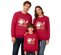 LDZYXY 2025 Felpe Natale Famiglia Set, Maglione Natalizio Famiglia Funky Christmas Print Babbo Natalizi Felpe Famiglia Girocollo Pullover Sweatshirt Natalizio (Uomo, A6-Rosso, M)