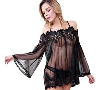 LDZYXY 2025 Offerte Intimo Sexydonna Hot Trasparente Costume Perizoma Nero Reggiseno con Ferretto Non Imbottito Body Sottile Ma Contenitivo Coppa per Donna Curvy Comodo Taglie Forti (A6-Nero, XXL)