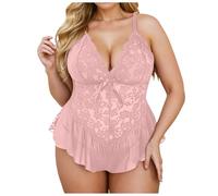 LDZYXY Body Sexydonna Lingerie Completo Intimo Donna Seducente Abbigliamento Hot Rosso Pigiama Lungo Babydoll Curvy Bianco Set Baby Doll Seta (A1-PK1, 5XL)