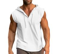 LDZYXY Canotta Palestra Uomo Estiva Bodybuilding Canottiera Basket Maglie Manica Corta Maglietta Intimo Cotone Elasticizzato (Bianco, S)