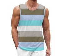 LDZYXY Canotta Palestra Uomo Estiva Bodybuilding da Fitness Sportivi Maglia Senza Maniche Tank Top Maglietta Termica Bianca Azzurro