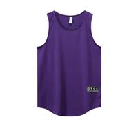 LDZYXY Canotta Palestra Uomo Estiva Canottiera Tshirt Gilet Jeans Maglietta Bianca Cotone Mezze Maniche Intima Manica Corta (Viola, L)