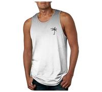 LDZYXY Canotta Uomo Bodybuilding Canottiera Palestra Estiva da Fitness Sportivi Maglia Senza Maniche Tank Top Rosso Spalla Larga Cotone (Grey, 3XL)