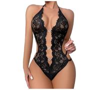 LDZYXY Intimo Sexy Donna Completino Sexydonna Reggiseno Nero Senza Ferretto Triangolo Mutandine Sex Bondage Coppe Push Up Lingerie da Sensuale Biancheria Hot Curvy Body (A4-Nero, L)