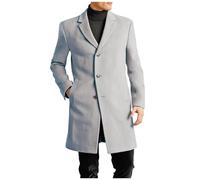 LDZYXY Natale 2024 Trench Uomo Invernale Uomo Cappotto Lungo Doppiopetto Trench Giacca Sottile Parka Invernale Cappotti Di Lana Cappotto Corto Uomo Cappotto Uomo Con Cappuccio (Grey, XL)