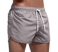 LDZYXY Pantaloncini Palestra Uomo da Bagno Elasticizzati con Cuciture vestibilità Aderente Cargo Corti Sportivi (Grey, XL)