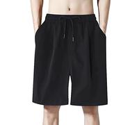 LDZYXY Pantaloncini Uomo Cargo Corti Sportivi Bermuda con Multi-Tasche Estivi Casual Zig Zag Corta Aderente Sportivi Spiaggia Shorts Taglie Forti per Il Tempo Libero (Nero, XXL)