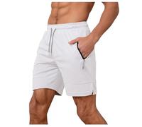 LDZYXY Pantaloncini Uomo Cargo per Esterni Leggeri con Multi-Tasche Estivi Casual Zig Zag Corta Slim Sportivi Spiaggia Shorts Taglie Forti per Il Tempo Libero (Bianco, L)