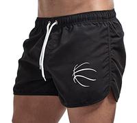 LDZYXY Pantaloncini Uomo da Ciclista Cotone Sportivi Corsa Pantalone Corti Tuta Bermuda con Tasche Palestra (Nero, XL)