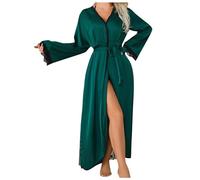 LDZYXY Veste da Mattina Donna per la Casa in Maglia con Chiusura Lunga e Stile Elegante (Green, S)