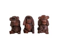 Le 3 scimmie della saggezza XL. Statues H20cm in legno massiccio