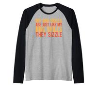 Le abilità di mio padre sono proprio come le mie abilità al barbecue, sfrigolano papà Maglia con Maniche Raglan