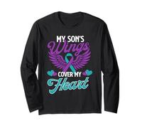 Le Ali di Mio Figlio Coprono Il Mio Cuore - Consapevolezza della prevenzione del suicidio Maglia a Manica