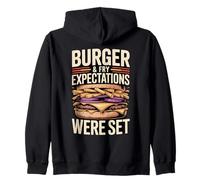 Le aspettative di Hamburger e friggere Sono State fissate Cibo Divertente Felpa con Cappuccio